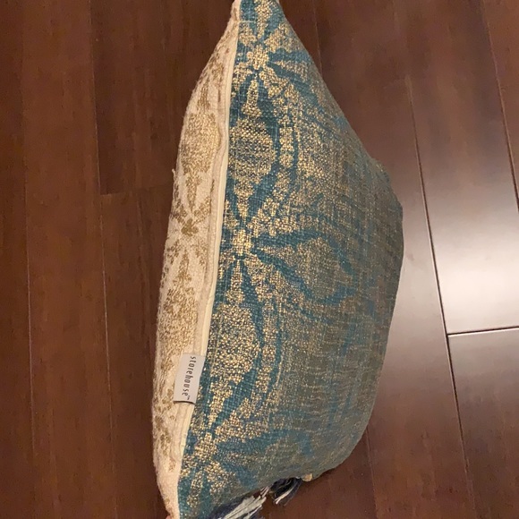 Throw pillow teal/gold/white - Picture 3 of 4